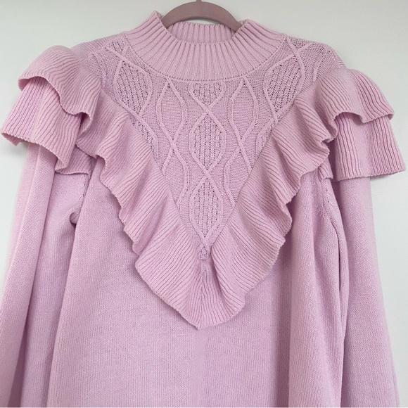Eloquii Sweater Pink Ruffles - Picture 5 of 12